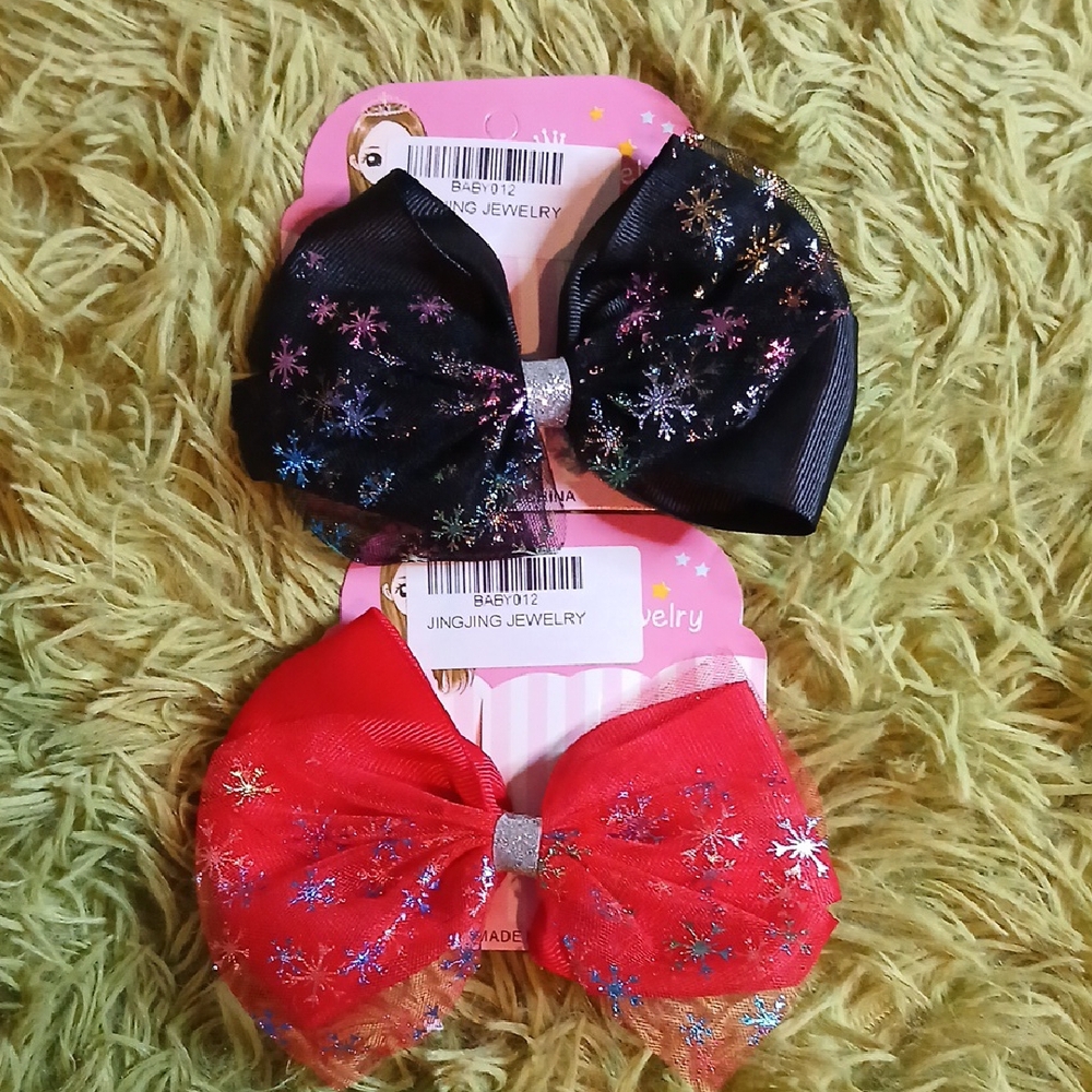 Black‎ and Red Hair Bows